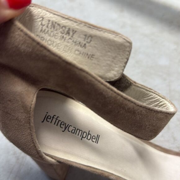 Jeffrey Campbell LINDSAY Tan Suede Heels - Block Heel - Size 10 - Worn Once - Picture 2 of 5